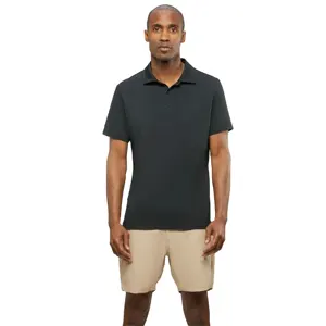 Luxury Men Curved Hem Polo Shirt - Breathable Pique Cotton Tailored Fit Anti-Shrink Ideal for Corporate Uniforms and Golf