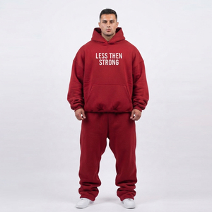Men Over-Sized Hooded Tracksuit 100% Cotton Heavy Weight Hoodies Sweat Pant Set 400-500 GSM Customized Loose Fit Tracksuits Men - Product Image 1