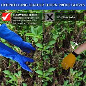 Guantes de seguridad para jardinería y guantes de cuero de vaca resistentes a cortes y mordeduras, ropa de trabajo - Product Image 3
