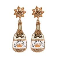 Diseñador de alta moda hecho a mano ganchillo semilla cuenta moda multicolor pendientes joyería artificial para mujeres pendientes