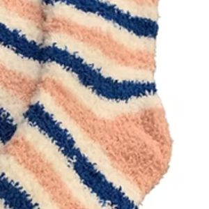 <b>Ladies</b> Soft <b>Fluffy</b> <b>Socks</b> Pink Navy White Stripe Design Cozy Plush Warm Ankle <b>Socks</b> Comfortable Casual Home Winter Hosiery - Product Image 5