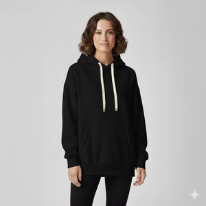 Sudadera Larga Oversize para Mujer, Tejido Suave Premium, Corte Holgado Informal, Cómoda para Invierno, Prenda Esencial de Invierno - Product Image 1