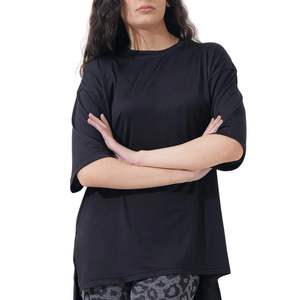 Custom Wholesale Women <b>Plain</b> <b>T</b> <b>Shirt</b> Wholesale Custom Heavyweight Cotton Slim Fit Black Tee Private Label - Product Image 3