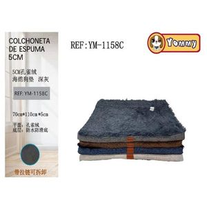 Colchoneta de Espuma para Mascotas Yommy, 70x110x5cm, Azul Oscuro, Base Impermeable de Felpa, Cama para Perro - Product Image 2