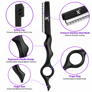 มีดโกนตัดผม MJW Black Barber ด้ามจับตามหลักสรีรศาสตร์ สำหรับจัดแต่งทรงผม ใช้ในร้านทำผม ร้านตัดผม ขายส่ง OEM - Product Image 4