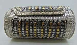 <b>Silver</b> Clutch Purse Ethnic Style Cotton <b>Handbag</b> Handmade Decorative Wedding Indoor Evening Bag Women High Quality Finish - Product Image 4