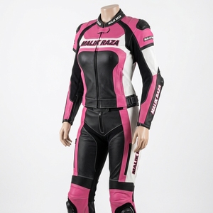 Traje de Motocicleta de Cuero Genuino Hecho a Medida para Mujer, Dos Piezas, Color Personalizado, Nombre, Logotipo, Equipo de Carreras - Product Image 1