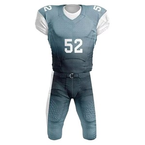 Ensemble d'uniformes de football américain personnalisés, maillot blanc, pantalon orange, impression sublimée, évacuation de l'humidité, coupe ajustée pour adultes, vente en gros - Product Image 5