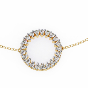Collar con Colgante de Diamantes Chapado en Oro de 18K de Lujo, Corte Brillante Redondo, Cadena de Serpiente, Unisex, para Uso Diario - Product Image 3