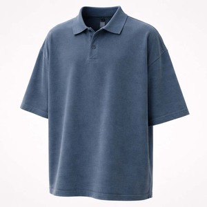Camiseta Polo Extra Grande para Hombre, Estilo Vintage, Color Azul Marino, Algodón, Corte Holgado, Informal, Estilo Urbano - Product Image 1