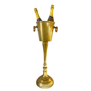 Antique Finish Metal <b>Ice</b> Bucket With Surface Ideal For Vintage Decor And Farmhouse Themed Outdoor Parties Gold Color Plated - Product Image 3