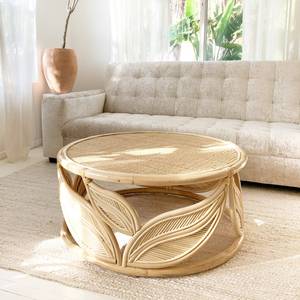 Leaf shape coffee <b>table</b> handcrafted rattan corner <b>sofa</b> <b>side</b> <b>tables</b> home furniture essentials - Product Image 3