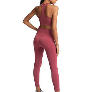 Conjunto de Yoga de 2 Piezas para Mujer, Ropa de Gimnasio, Alta Calidad, Impresión Personalizada, Ligero, Venta al Por Mayor, HECHO POR HS - Product Image 4