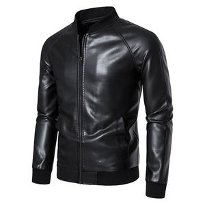Chaqueta de cuero para motocicleta, nueva colección de primavera, estilo europeo y americano, moderna, ajustada, elegante y versátil, con solapa, para ciclismo. - Product Image 2