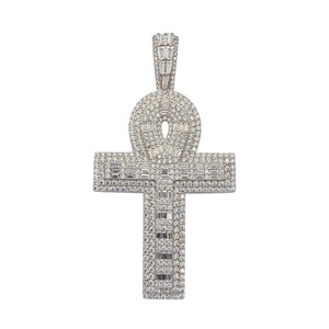 2025 Hip Hop 925 plata esterlina 14K chapado en oro 4 capas plateado Iced Cross colgante joyería fina circón para hombres mujeres fiestas - Product Image 1