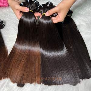 Paquetes de extensiones de cabello con punta marrón de muchas longitudes, cabello humano Real vietnamita, cabello Remy virgen crudo, encaje HD, súper largo - Product Image 6