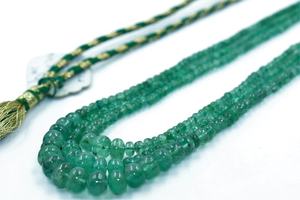 New Arrival Handmade 3 Strands Emerald Smooth Rondelle Necklace 7mm Zambian Emerald <b>Stone</b> <b>Beads</b> - Product Image 5