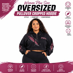 Sublimation Printed Crop Hoodie <b>Women</b> Plus Size Half Zipper Hooded <b>Top</b> Ladies Fleece Cotton Cropped Sweatshirt <b>Women</b> Winter Wear - Product Image 2