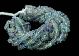 Perles en forme de pneu à facettes Multi Fluorite 6mm Multi Fluorite Wheel Cut Heishi Cut Beads Spacer Beads - Product Image 4