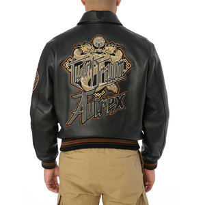 Vestes en cuir Avirex personnalisées avec logo imprimé, élégantes, en cuir véritable, best-sellers, imperméables, pour hommes - Product Image 1