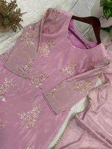 LD CREATION Designer Chinon Silk Embroidered Modern Kurta Pant Set Dupatta Heavy Sequence Embroidery Party/<b>Wedding</b> Wear Ethnic - Product Image 6