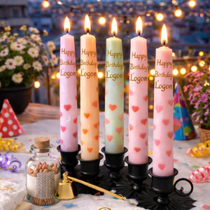 Velas de Cumpleaños Personalizadas con Diseño de Corazón, Hechas a Mano, sin Humo, con Aroma a Rosas, Nombre Personalizado Impreso, Velas de Parafina y Soja - Product Image 3