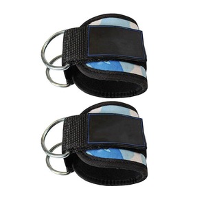 Menottes de poignet réglables avec anneau en D en métal, équipement d'exercice en nylon noir et jaune pour adultes, équipement d'entraînement physique confortable - Product Image 5
