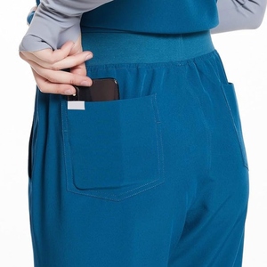 Women's Blue <b>Scrub</b> <b>Set</b> V-Neck Top With Pockets And Matching Pants Hospital Uniforms - Product Image 4