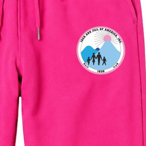 กางเกงวอร์มปักลายตราสัญลักษณ์ Hot Pink Jack & Jill พร้อมเชือกผูกเอว กระเป๋าข้าง และขอบเอวยางยืด - Product Image 5