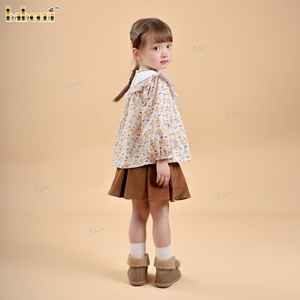 Blusa Floral Casual con Estampado Floral, ODM OEM, Conjuntos de Ropa para Niñas al por Mayor - DR4495, 100% Algodón - Product Image 3