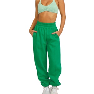 Women Flare Pants Elastic Waist Sport Casual Regular Fit Canvas Gym Fitness Trousers - Product Image 1