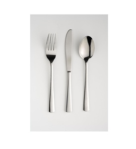 Ensemble de couverts modernes en argent - 3 pièces en acier inoxydable poli avec des manches effilés élégants pour une table minimaliste - Product Image 4