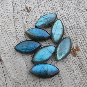 Pierre précieuse naturelle de labradorite polie, forme marquise, éclat bleu, pierre en vrac pour la fabrication de bijoux, toutes tailles disponibles, vente en gros - Product Image 2