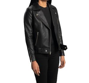 Chaqueta de Cuero para Mujer al por Mayor, Estilo Motero, Chaqueta de Cuero Personalizada, Color Marrón Claro 2026 - Product Image 4