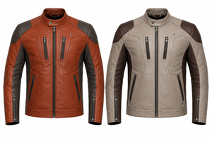 Chaqueta de Motocicleta de Cuero Estampada Contemporánea Unisex |   Adultos |   Negro/Verde Azulado/Marrón/Beige |   Fabricante OEM/ODM |   Logotipo Personalizado | - Product Image 5