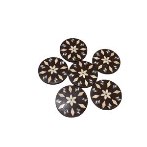 แผ่นรองถ้วยชาไม้แข็งฝังกระดูกแบบกลมอุปกรณ์รับประทานอาหารมาตรฐาน - Product Image 1