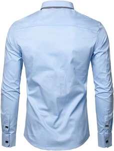 Chemise à manches longues pour homme à séchage rapide, anti-rétrécissement, anti-plis, en coton écologique - Product Image 4