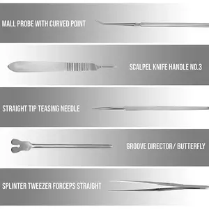 Kit de Disección Médica, Herramientas de Sutura, Portacuchillas, Pinzas Mosquito, Tijeras para Iris, para Ciencias Médicas, de Dentavex - Product Image 5
