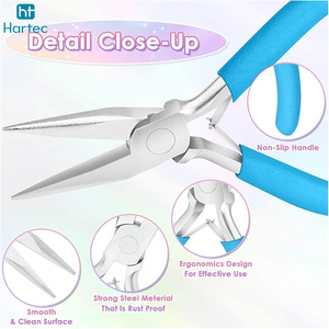 3 Pcs Precision Jewelry Making <b>Pliers</b> <b>Set</b> Side Cutter Round Nose Chain Nose Craft Tools with Pastel Ergonomic Handles - Product Image 3