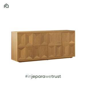 Aparador de Madera de Teca Tallada Antigua, Estilo Contemporáneo, Ecológico y de Lujo para Sala de Estar, Oficina en Casa, Bar, Dormitorio, Hotel - Galih - Product Image 2