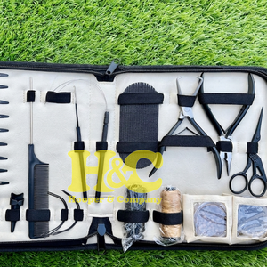 Premium Design Hair Extension Tool <b>Kit</b> Hair Scissor Tape Plier Stainless Steel Sustainable Loop Hair Clip <b>Beads</b> Comb Hair <b>Kit</b> - Product Image 5