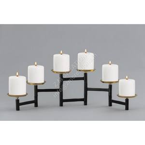 Support de bougie chauffe-plat en métal doré à 6 bras, fait main, design moderne, pour mariages, Noël, décoration intérieure, haute qualité, vente en gros - Product Image 3