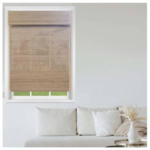 Persianas Romanas Inalámbricas Integradas de Diseño Natural Sencillo, Horizontales, de Alta Calidad, Ecológicas, de Bambú/Rami/Lino, para Ventanas Francesas - Product Image 1