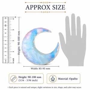 Factory Direct Sky Blue Opalite Crescent <b>Moon</b> Crystal <b>Charm</b> 100mm Handmade Crystal Pendant Wholesale - Product Image 2