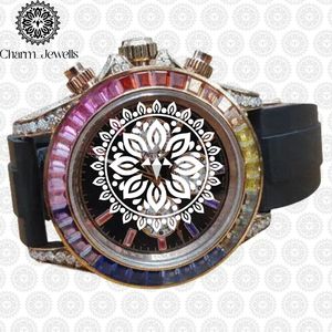 Reloj de Lujo para Hombre Charm, de Acero Inoxidable, Caja de 40 mm, Movimiento Mecánico, Fecha Automática, Detalles de Diamantes, Correa con Botón de Presión y Cierre Oculto - Product Image 3