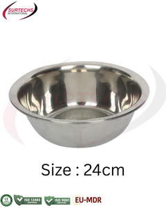 Tazón para Mezclar de Acero Inoxidable de 24 cm, Tamaño Personalizado, para Cocina, Preparación de Alimentos, Ligero y Duradero, SURTECHS INTERNATIONAL - Product Image 3