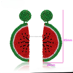 ต่างหูดีไซน์ใหม่สไตล์โบฮีเมียนลายดอกไม้ ทำมือประดับลูกปัด เหมาะเป็นของขวัญ - Product Image 2