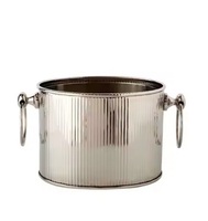 Seau à glace en acier inoxydable antique fait main pour champagne et vin, idéal pour les outils de bar, logo personnalisé accepté en gros