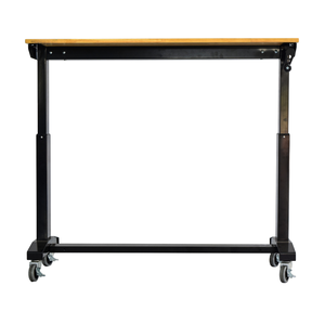 Wholesale CSPS Natural 117cm Manual Lift <b>Table</b> Convertible <b>Adjustable</b> Height Workbench with Casters for Garage Workshop - Product Image 3