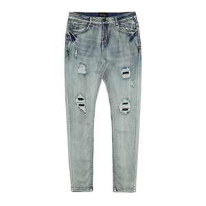 Custom Logo High Quality Mens <b>Jeans</b> Ripped Desgin Denim Pants Slim Fit <b>Jeans</b> Men - Product Image 2